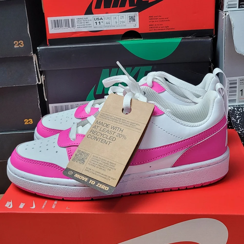 Nike Kids Pink and White Sneakers